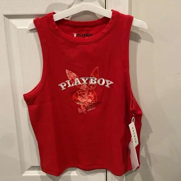 NWT! Playboy By PacSun Tank Top - Size Large - NEW! summer tops shirts red shirt - Picture 4 of 10